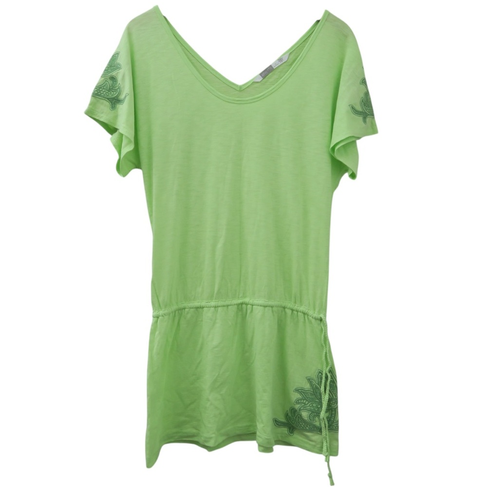 Athleta Swim Cover Up Top Floral Embroidered‎ Lightweight Casual Green